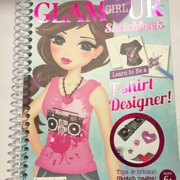 Girls Book Glamour Girl T-Shirt Designer Sketchbook Bendon For Ages 6+ - Picture 1 of 7